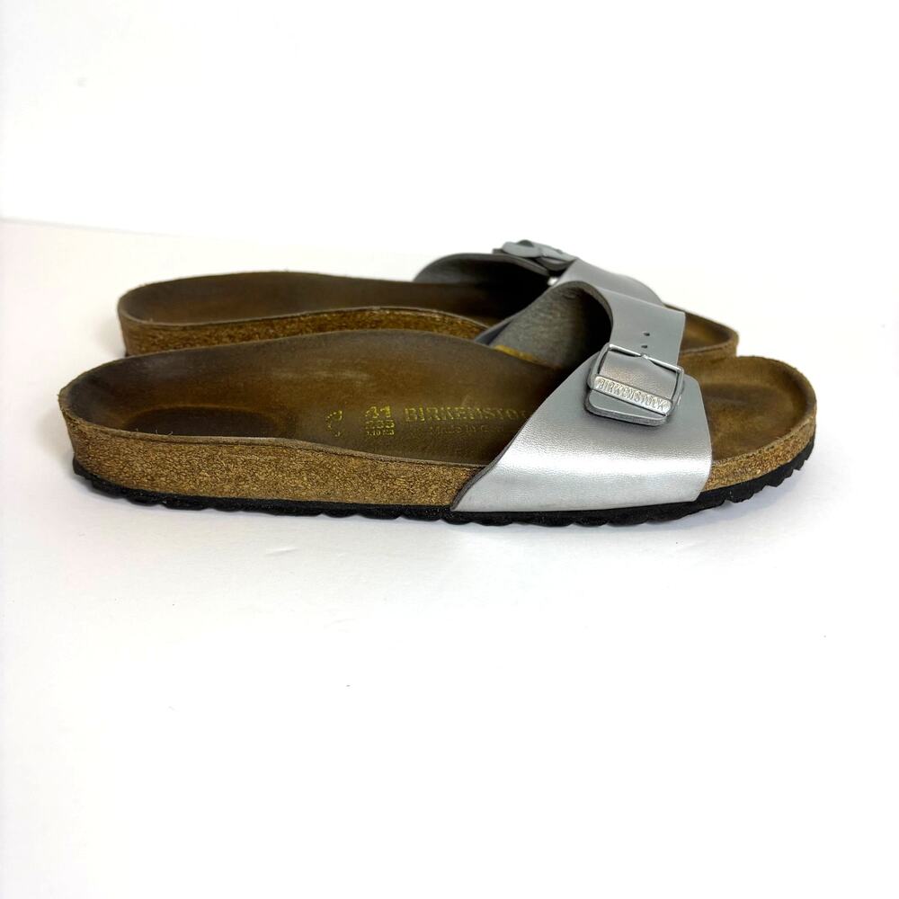 Birkenstock - Madrid Slip on Single Strap Sandal-Birko-Flor Silver Women Size 41 - Picture 3 of 10